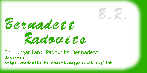 bernadett radovits business card